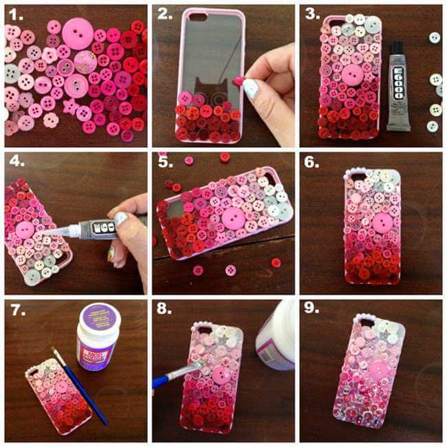 Ombre Button Mobile Cover At Home
