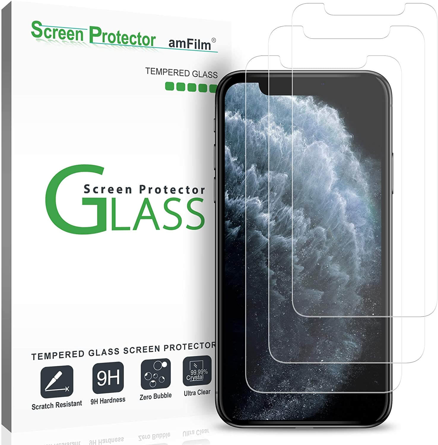 Amfilm Glass Screen Protector For Iphone 11 Pro, Xs, X